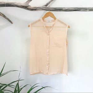 Equipment Femme | Sheer Silk Sleeveless Blouse S